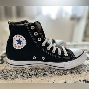 Black, hightop Converse / 8.5 women’s / worn once